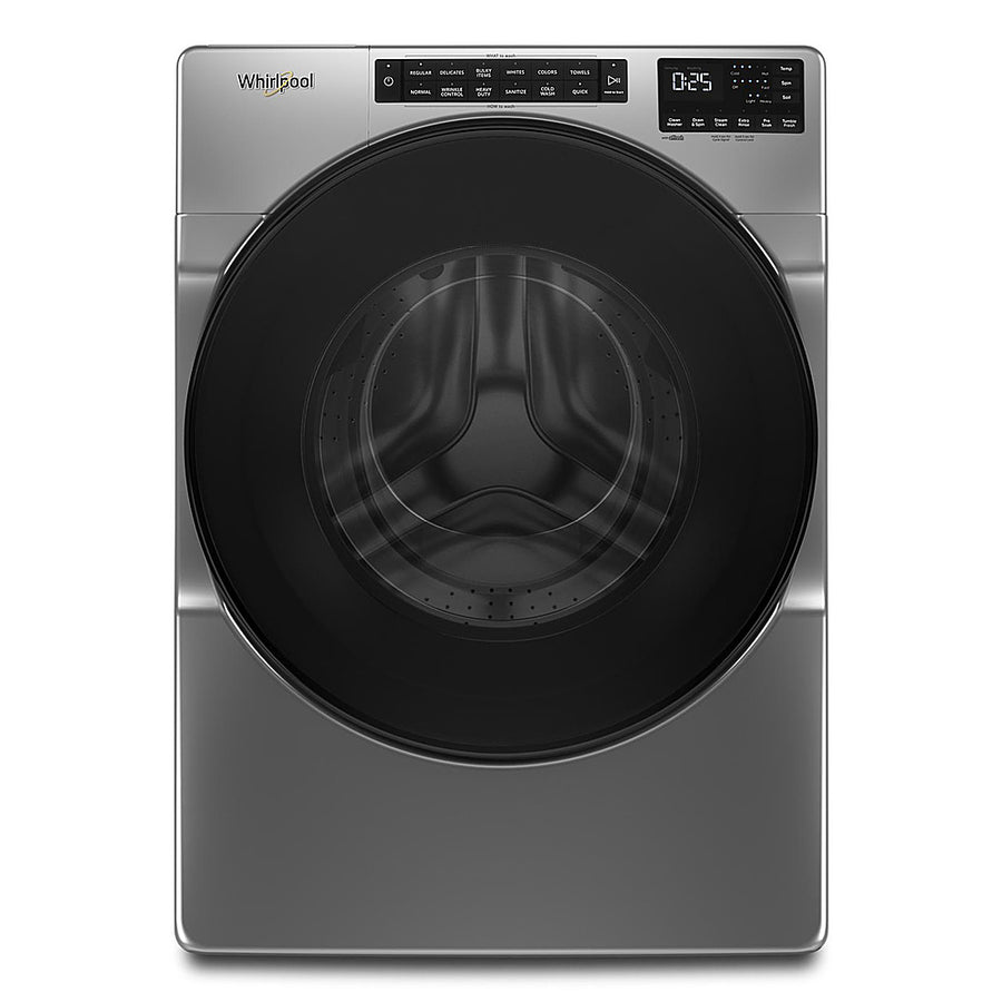 Whirlpool - 4.5 Cu. Ft. High-Efficiency Stackable Front Load Washer with Steam and Tumble Fresh - Chrome Shadow_0