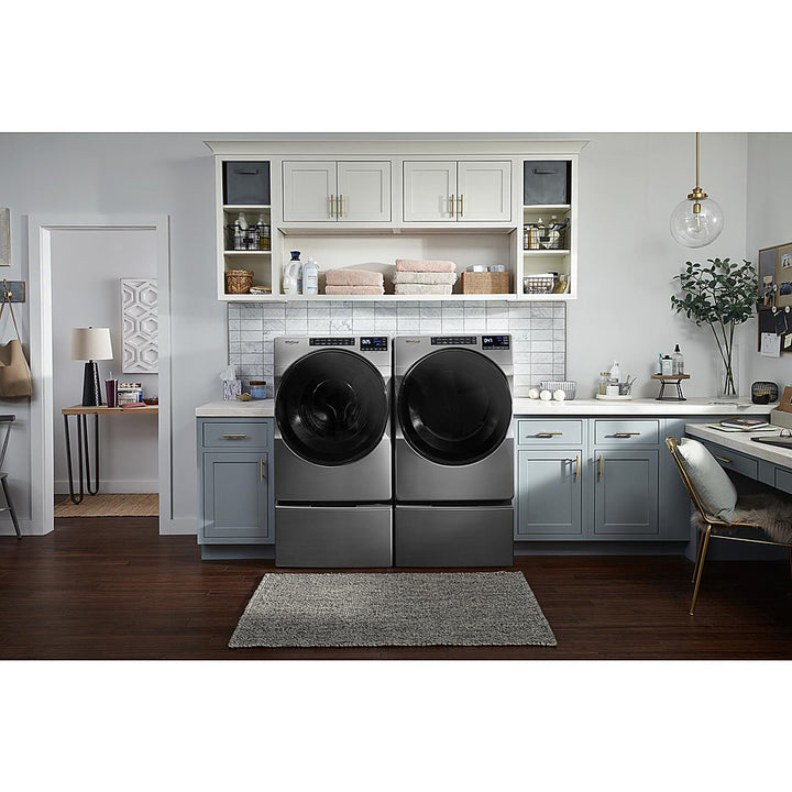 Whirlpool - 4.5 Cu. Ft. High-Efficiency Stackable Front Load Washer with Steam and Tumble Fresh - Chrome Shadow_8