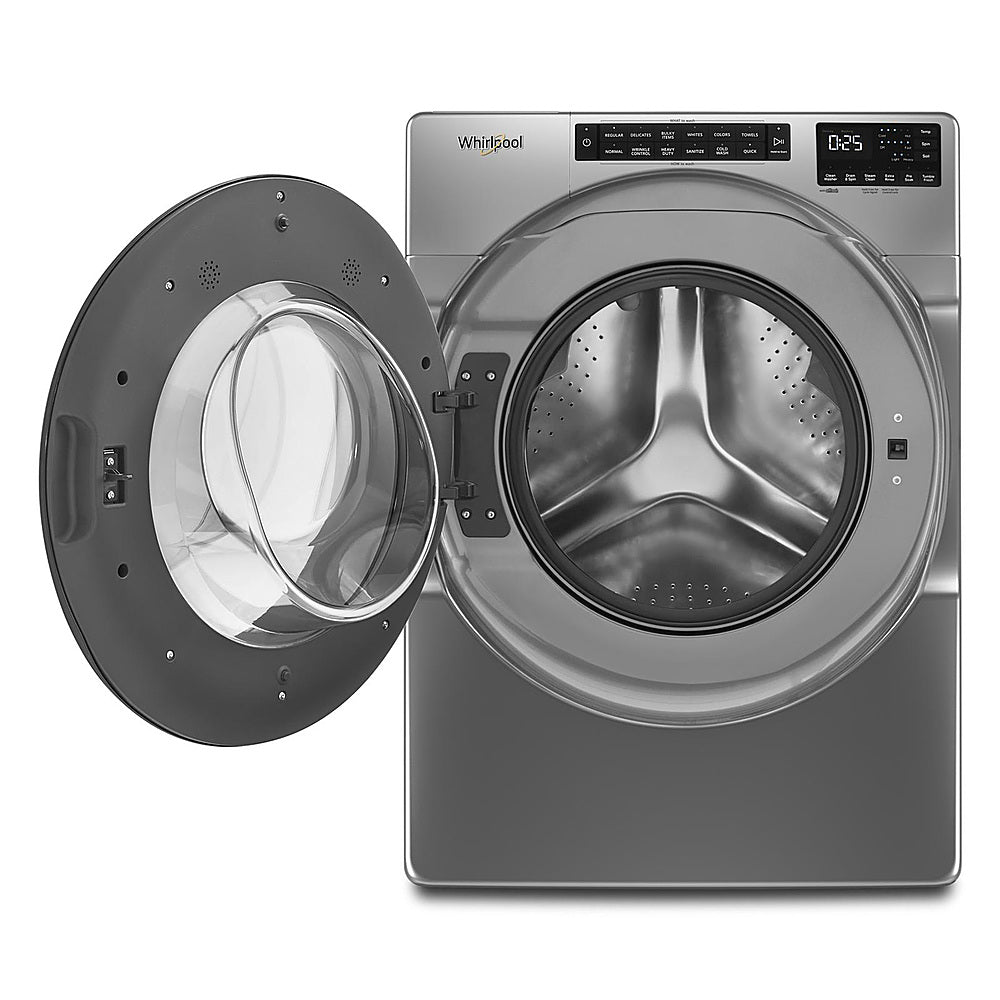 Whirlpool - 4.5 Cu. Ft. High-Efficiency Stackable Front Load Washer with Steam and Tumble Fresh - Chrome Shadow_1