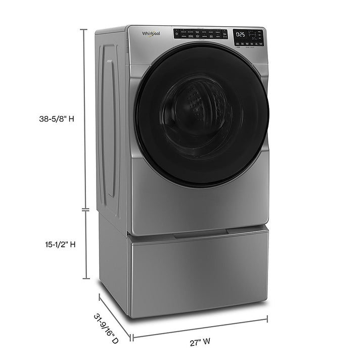 Whirlpool - 4.5 Cu. Ft. High-Efficiency Stackable Front Load Washer with Steam and Tumble Fresh - Chrome Shadow_10
