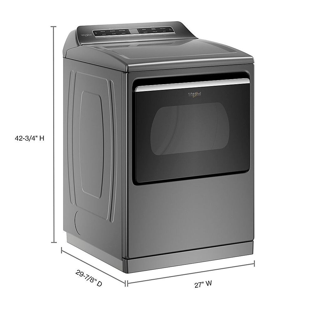Whirlpool - 7.4 Cu. Ft. Smart Gas Dryer with Steam and Advanced Moisture Sensing - Chrome Shadow_8