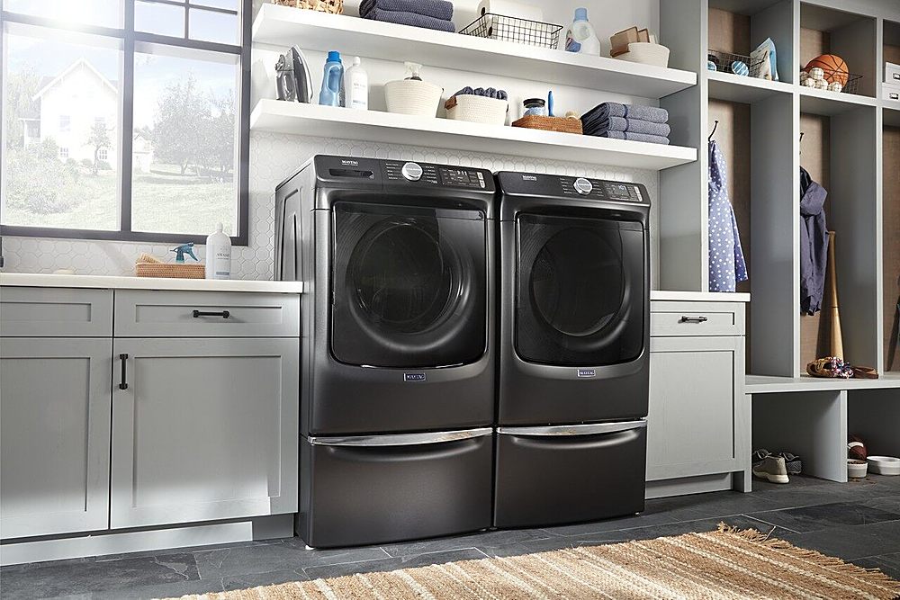 Maytag - 7.3 Cu. Ft. Stackable Electric Dryer with Extra Power Button - Volcano Black_9