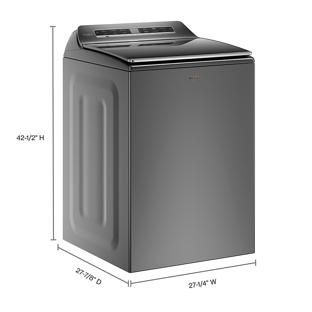 Whirlpool - 5.2 Cu. Ft. High Efficiency Smart Top Load Washer with 2 in 1 Removable Agitator - Chrome Shadow_1