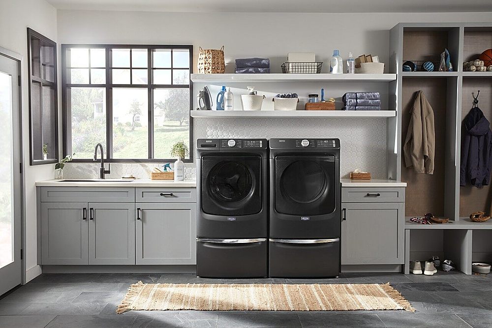 Maytag - 4.5 Cu. Ft. High-Efficiency Stackable Front Load Washer with Steam and Fresh Spin - Volcano Black_6