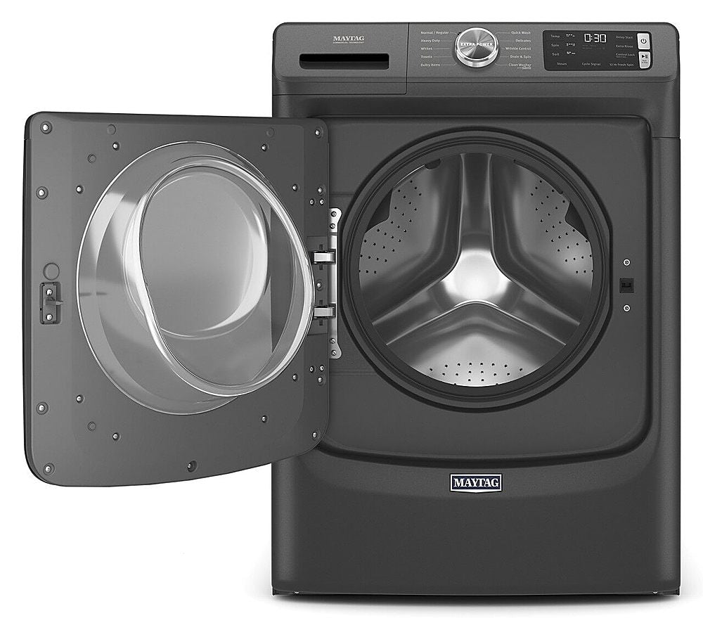 Maytag - 4.5 Cu. Ft. High-Efficiency Stackable Front Load Washer with Steam and Fresh Spin - Volcano Black_1