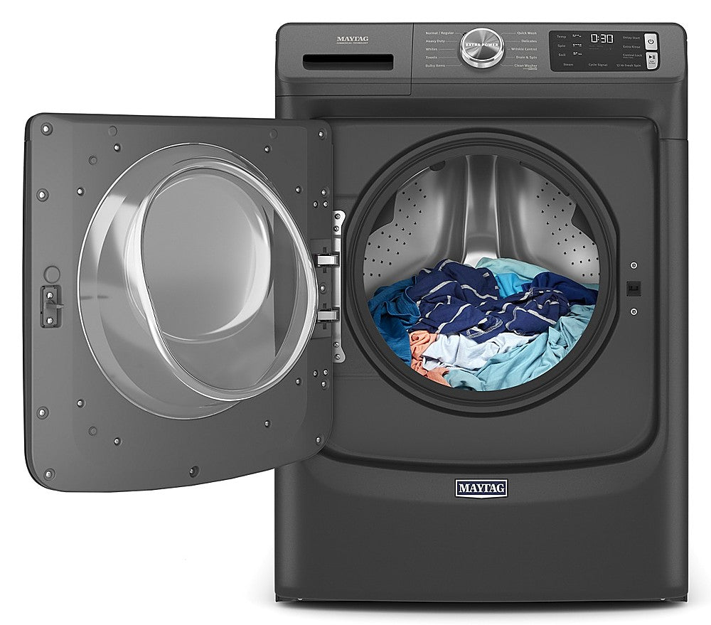 Maytag - 4.5 Cu. Ft. High-Efficiency Stackable Front Load Washer with Steam and Fresh Spin - Volcano Black_14