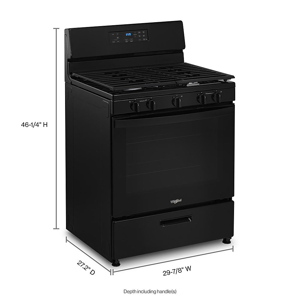 Whirlpool - 5.1 Cu. Ft. Freestanding Gas Range with Edge to Edge Cooktop - Black_1