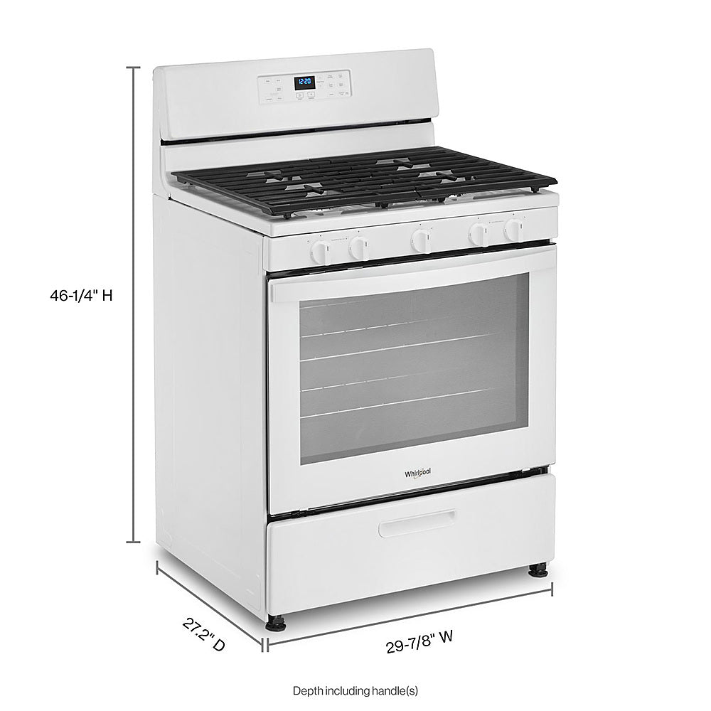 Whirlpool - 5.1 Cu. Ft. Freestanding Gas Range with Edge to Edge Cooktop - White_2