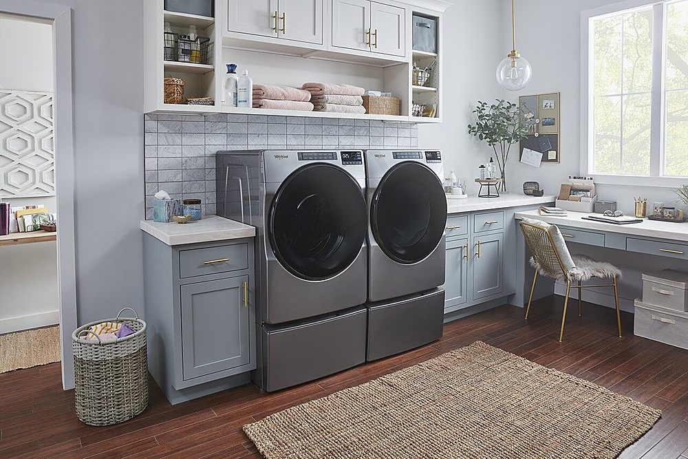 Whirlpool - 7.4 Cu. Ft. Stackable Electric Dryer with Wrinkle Shield Plus Option - Chrome Shadow_5