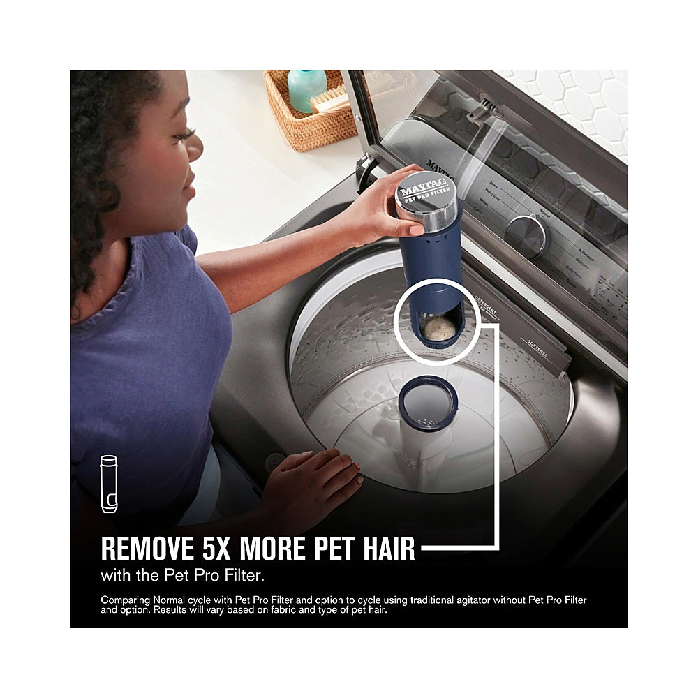 Maytag - 4.7 Cu. Ft. High Efficiency Top Load Washer with Pet Pro System - Volcano Black_7