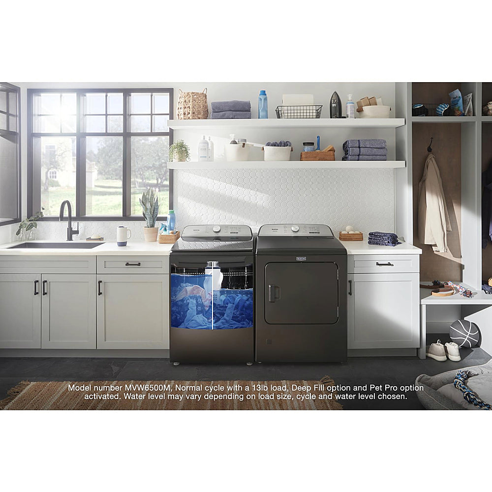 Maytag - 4.7 Cu. Ft. High Efficiency Top Load Washer with Pet Pro System - Volcano Black_14
