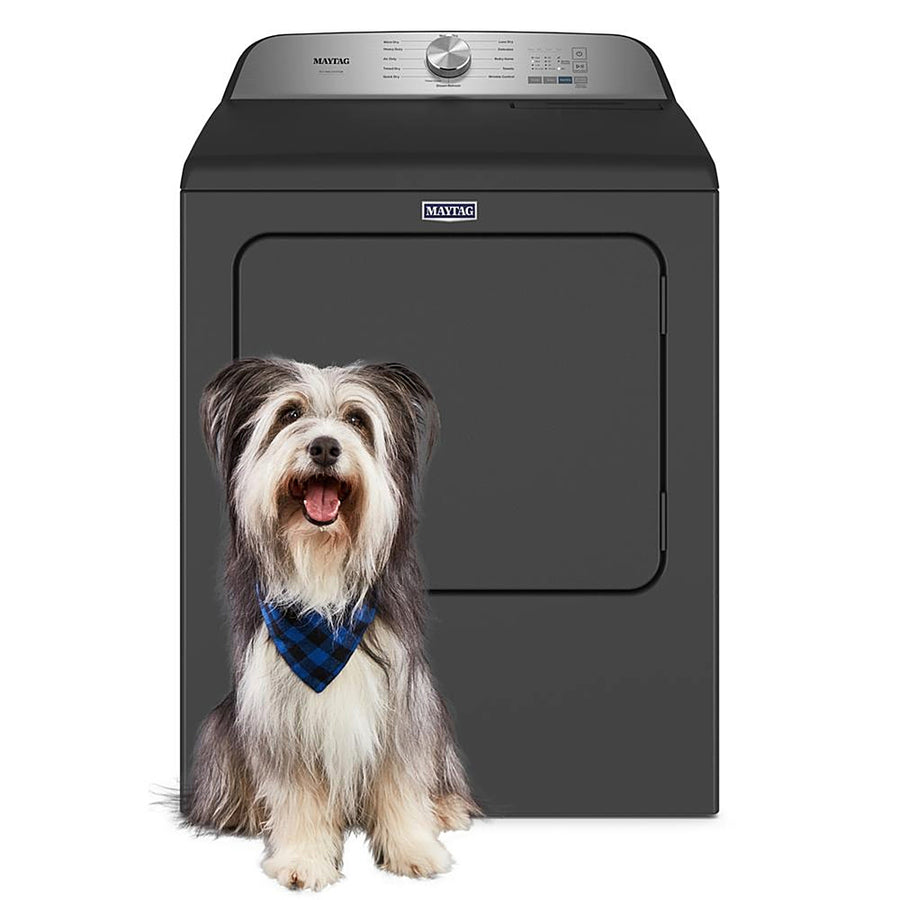 Maytag - 7.0 Cu. Ft. Electric Dryer with Steam and Pet Pro System - Volcano Black_0