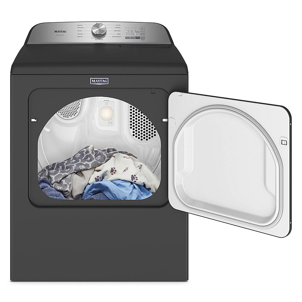 Maytag - 7.0 Cu. Ft. Electric Dryer with Steam and Pet Pro System - Volcano Black_1