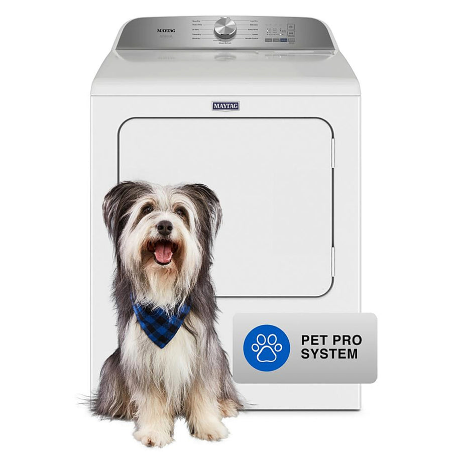 Maytag - 7.0 Cu. Ft. Electric Dryer with Steam and Pet Pro System - White_0