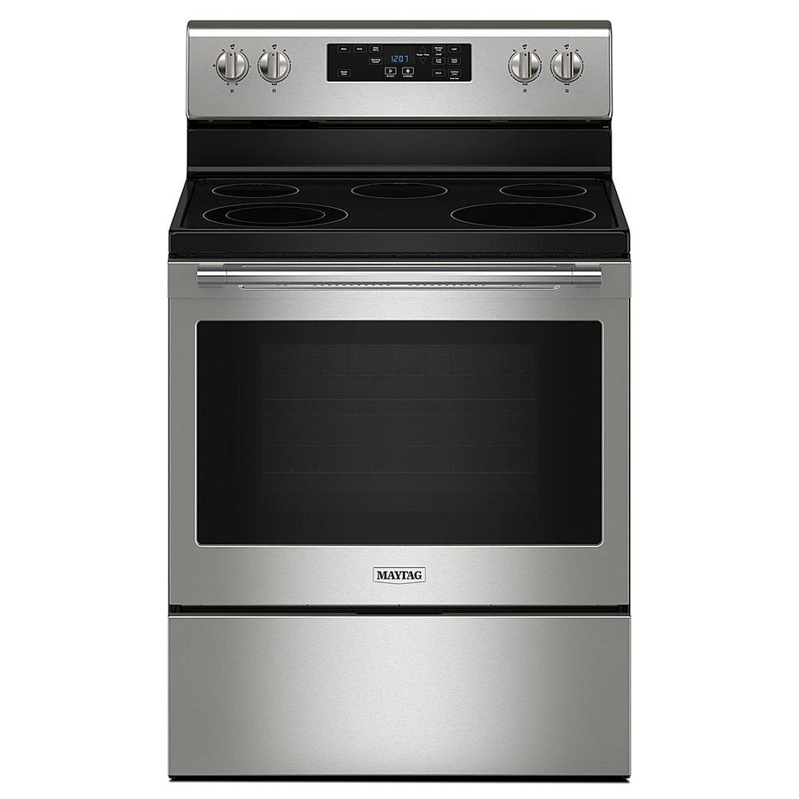 Maytag - 5.3 Cu. Ft. Freestanding Electric Range with Steam Clean - Stainless Steel_0