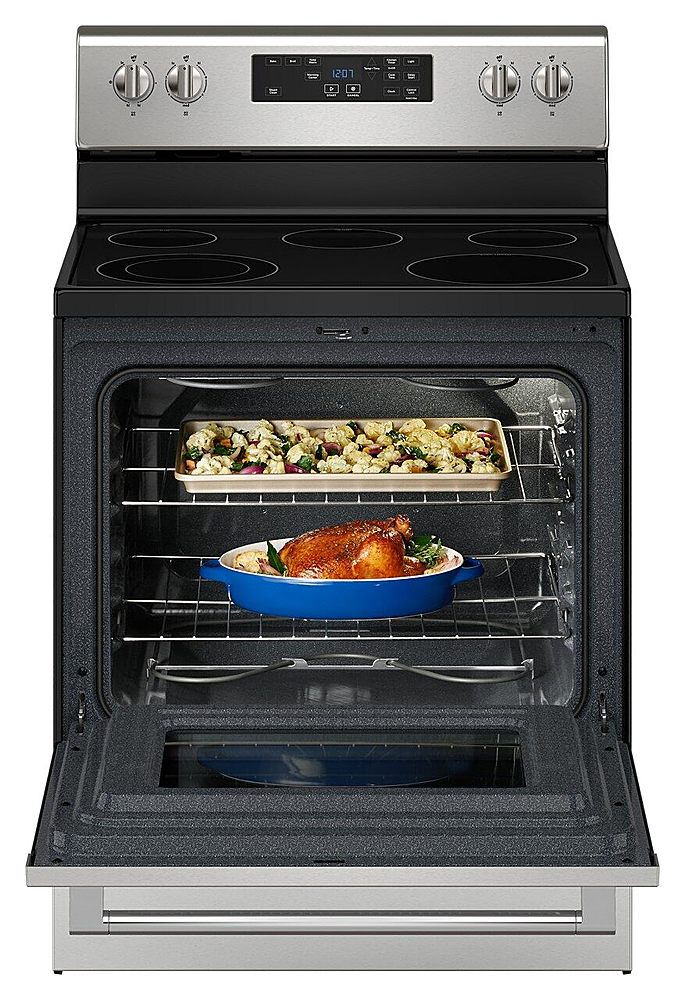 Maytag - 5.3 Cu. Ft. Freestanding Electric Range with Steam Clean - Stainless Steel_4