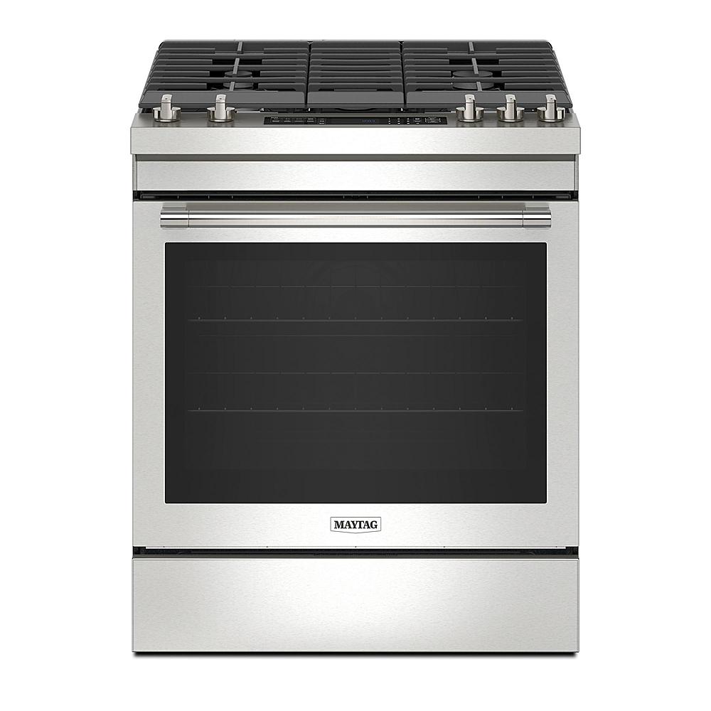 Maytag - 6.4 Cu. Ft. Freestanding Gas Range with Air Fry - Stainless Steel_0