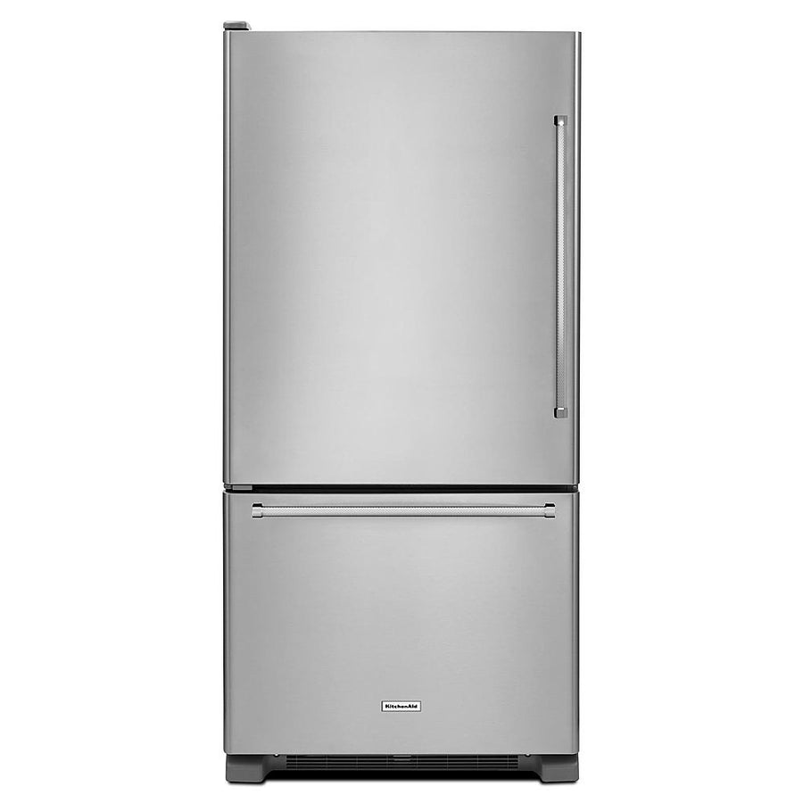 KitchenAid - 19 Cu. Ft. Bottom-Freezer Refrigerator with Produce Preserver - Stainless Steel_0