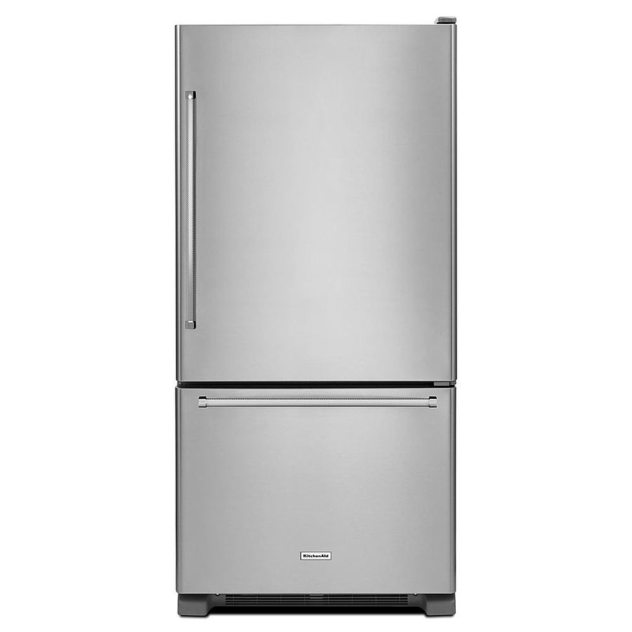 KitchenAid - 19 Cu. Ft. Bottom-Freezer Refrigerator with Produce Preserver - Stainless Steel_0