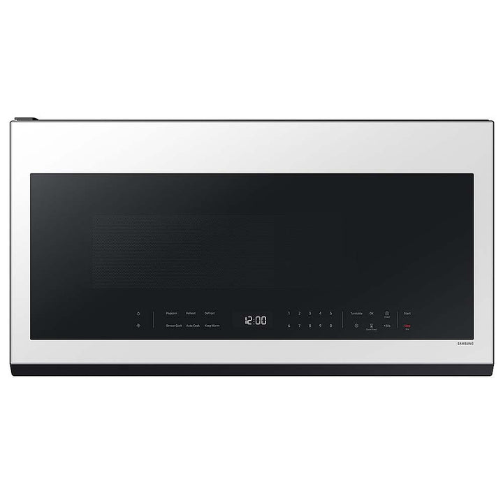 Samsung - OPEN BOX Bespoke 2.1 Cu. Ft. Over-the-Range Microwave with Sensor Cooking and Wi-Fi Connectivity - White Glass_0