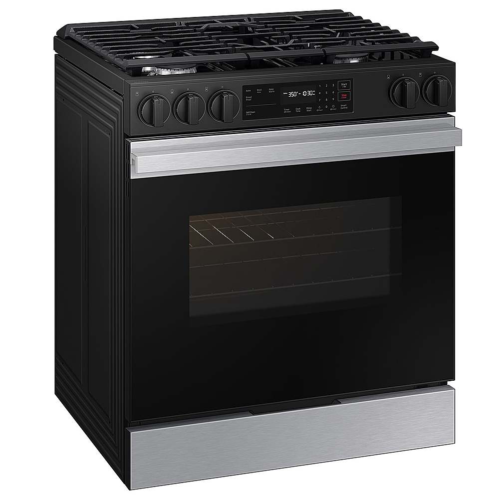 Samsung - OPEN BOX Bespoke 6.0 Cu. Ft. Slide-In Gas Range with Precision Knobs - Stainless Steel_1