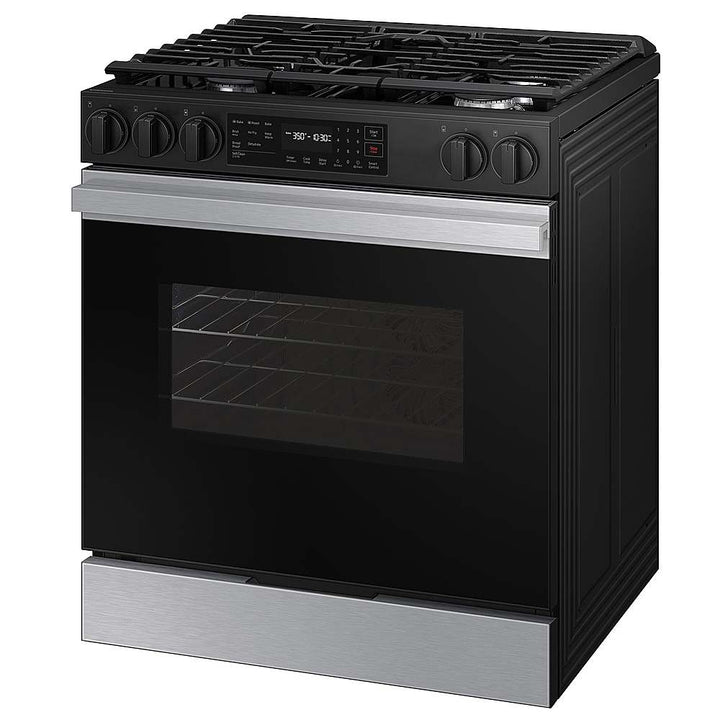 Samsung - OPEN BOX Bespoke 6.0 Cu. Ft. Slide-In Gas Range with Precision Knobs - Stainless Steel_2