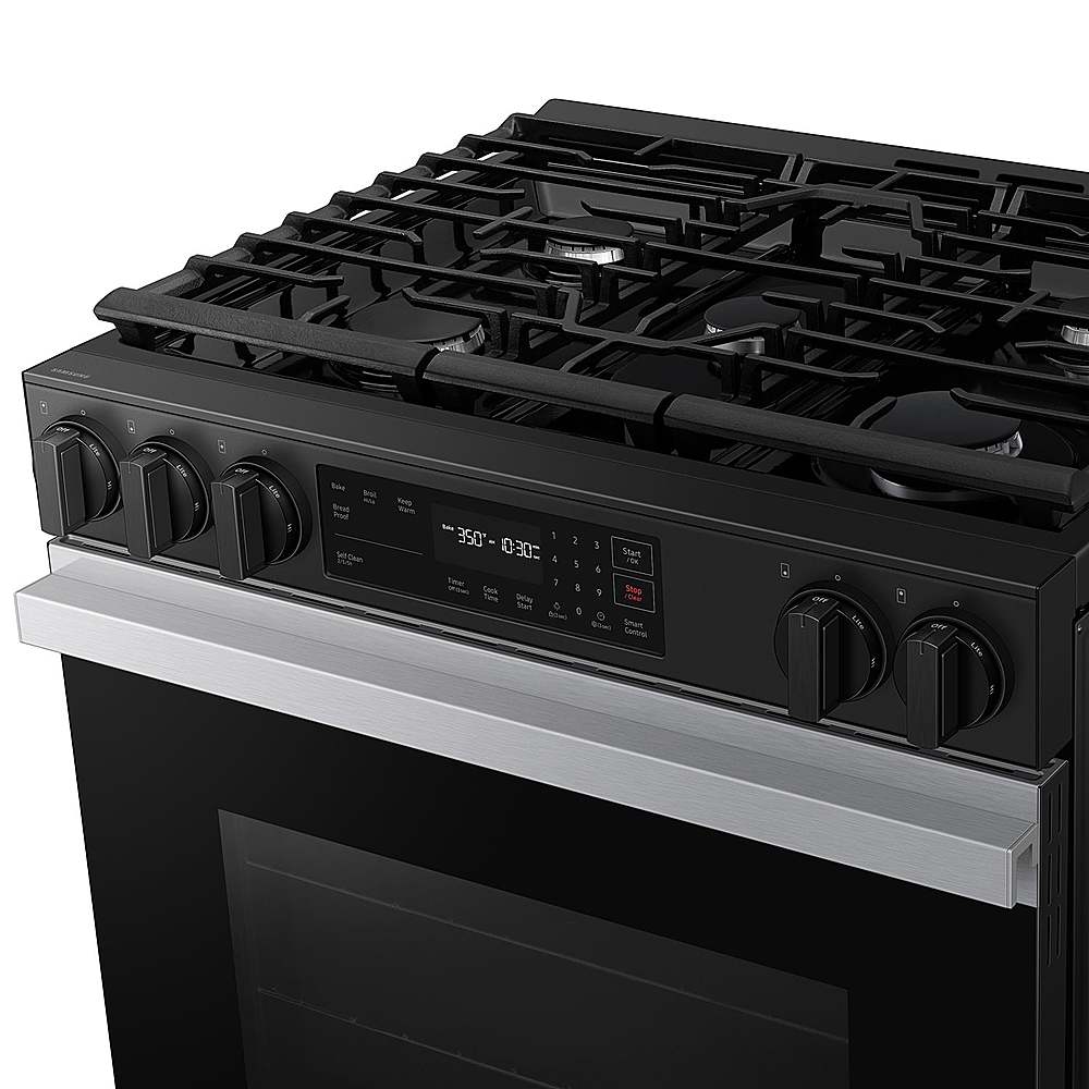 Samsung - OPEN BOX Bespoke 6.0 Cu. Ft. Slide-In Gas Range with Precision Knobs - Stainless Steel_6