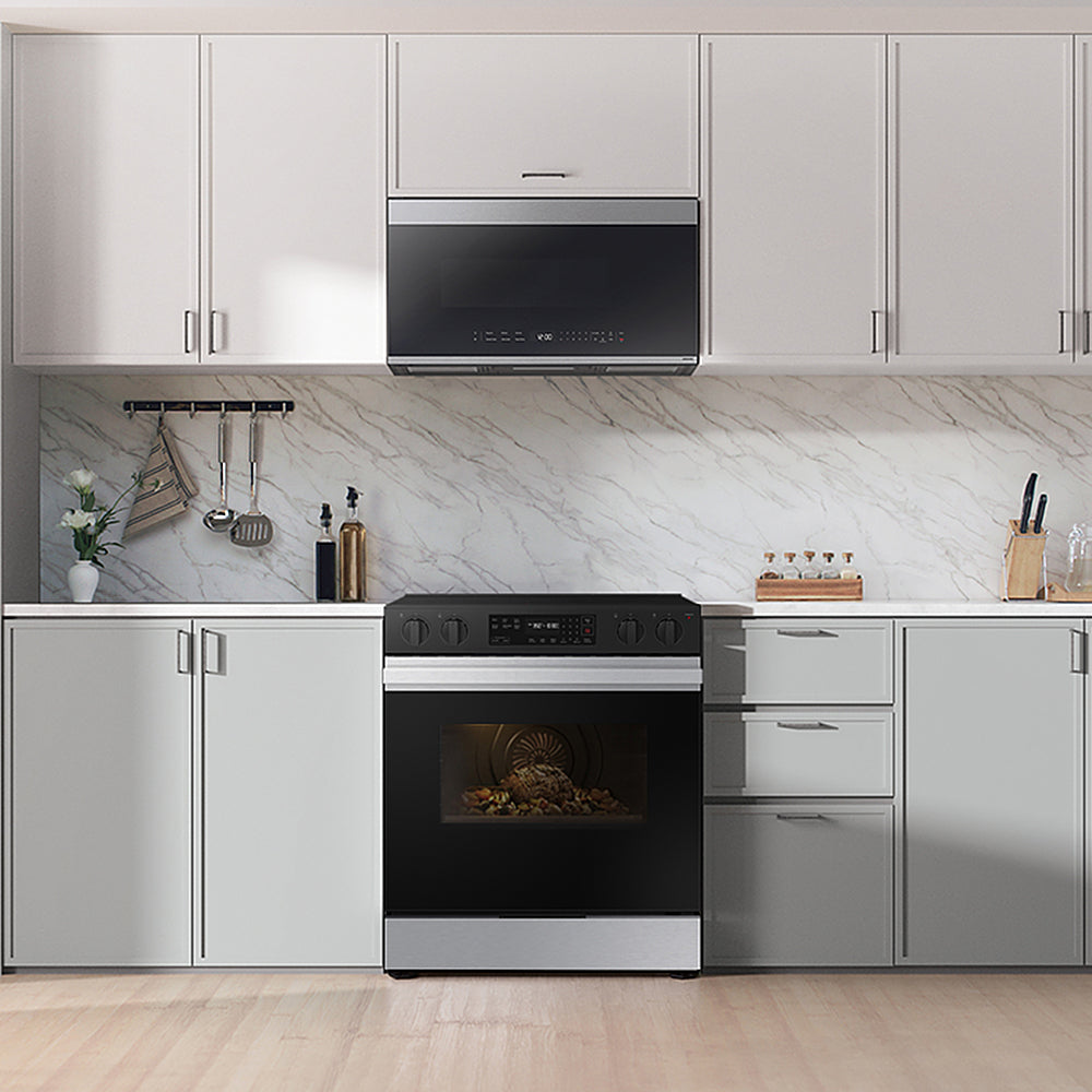 Samsung - OPEN BOX Bespoke 6.3 Cu. Ft. Slide-In Electric Range with Precision Knobs - Stainless Steel_1