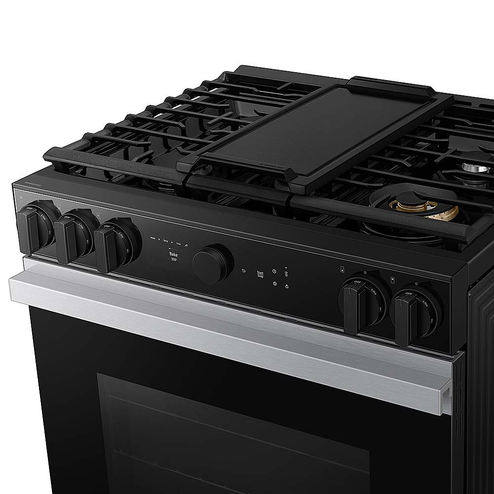 Samsung - OPEN BOX Bespoke 6.0 Cu. Ft. Slide-In Gas Range with Air Sous Vide - Stainless Steel_6