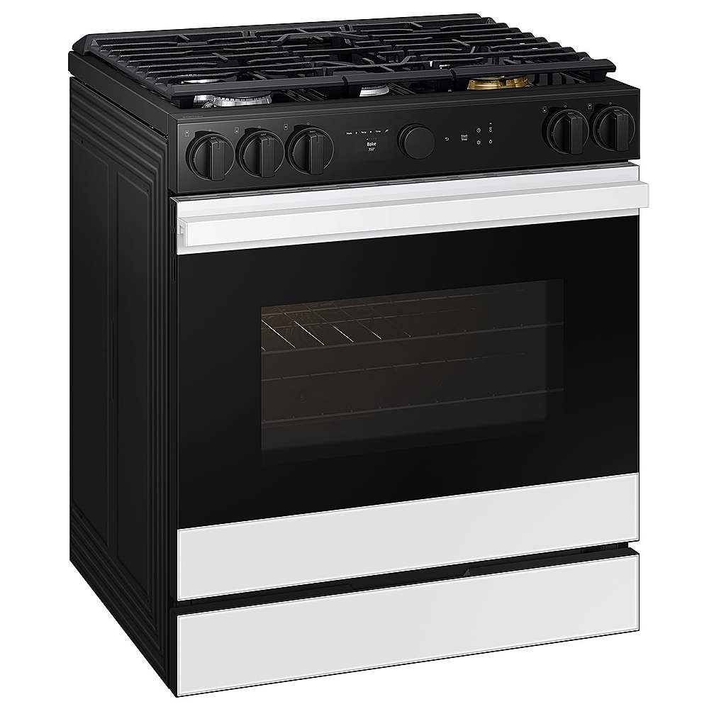 Samsung - OPEN BOX Bespoke 6.0 Cu. Ft. Slide-In Gas Range with Air Sous Vide - White Glass_1