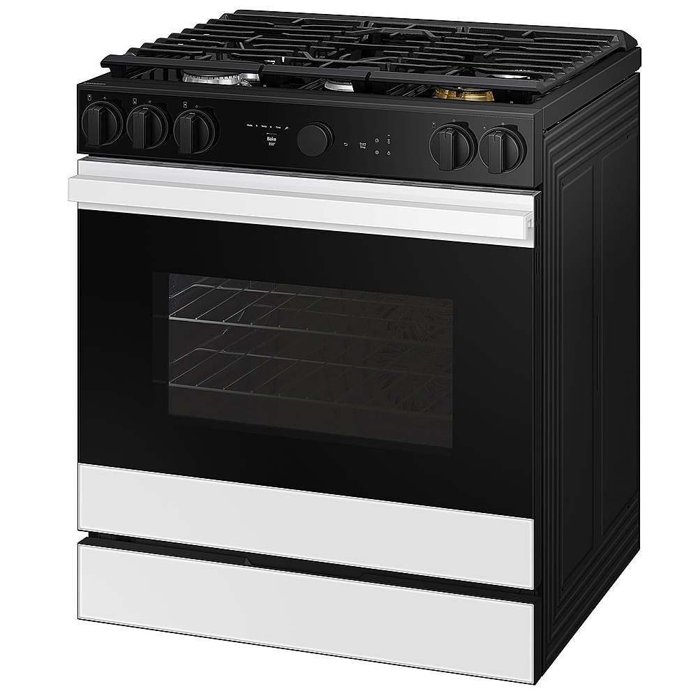 Samsung - OPEN BOX Bespoke 6.0 Cu. Ft. Slide-In Gas Range with Air Sous Vide - White Glass_2