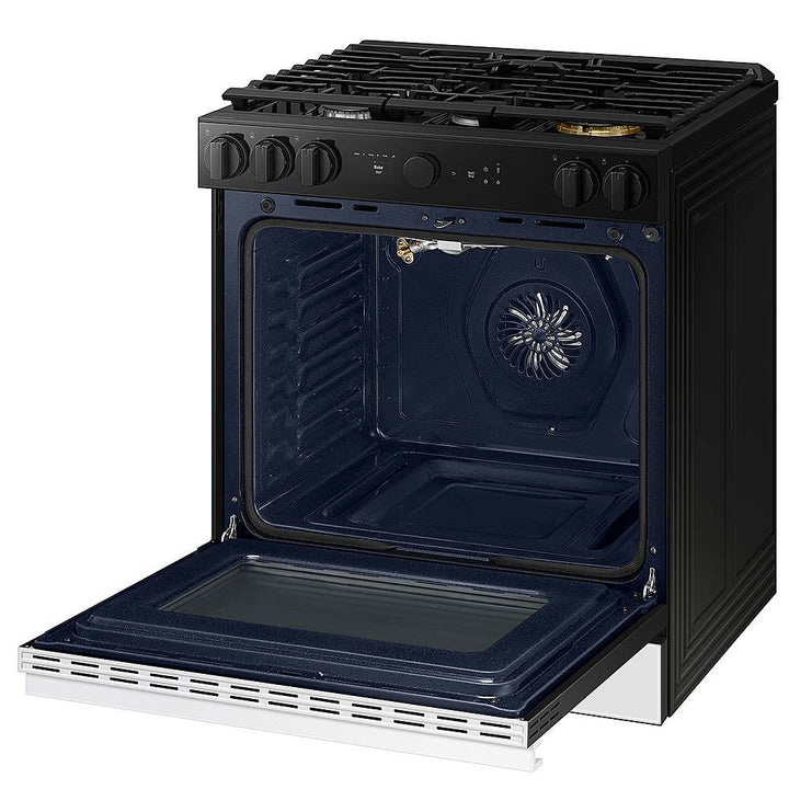 Samsung - OPEN BOX Bespoke 6.0 Cu. Ft. Slide-In Gas Range with Air Sous Vide - White Glass_5