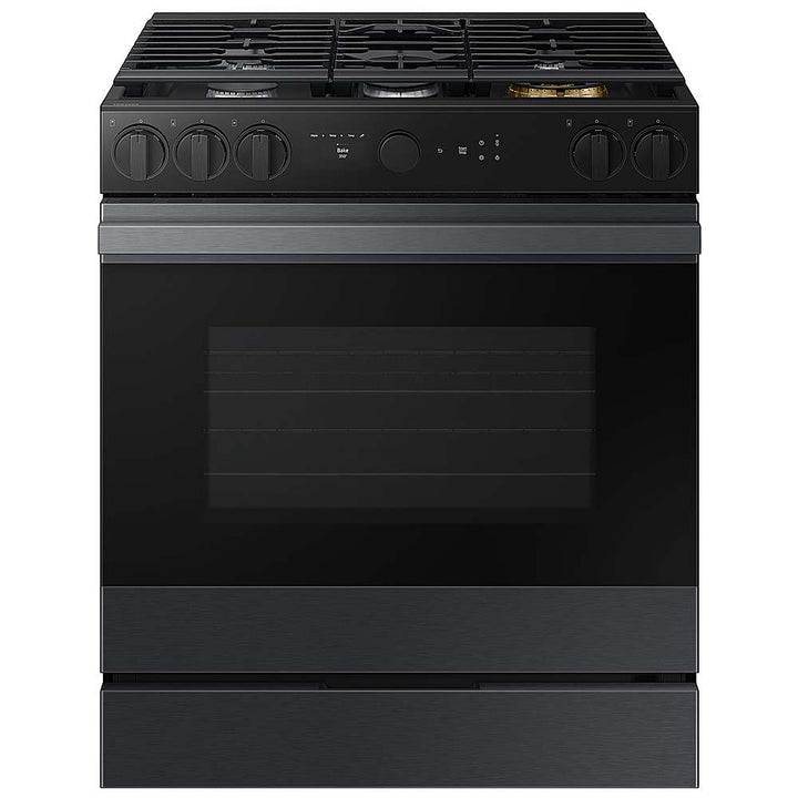 Samsung - OPEN BOX Bespoke 6.0 Cu. Ft. Slide-In Gas Range with Air Sous Vide - Matte Black Steel_0