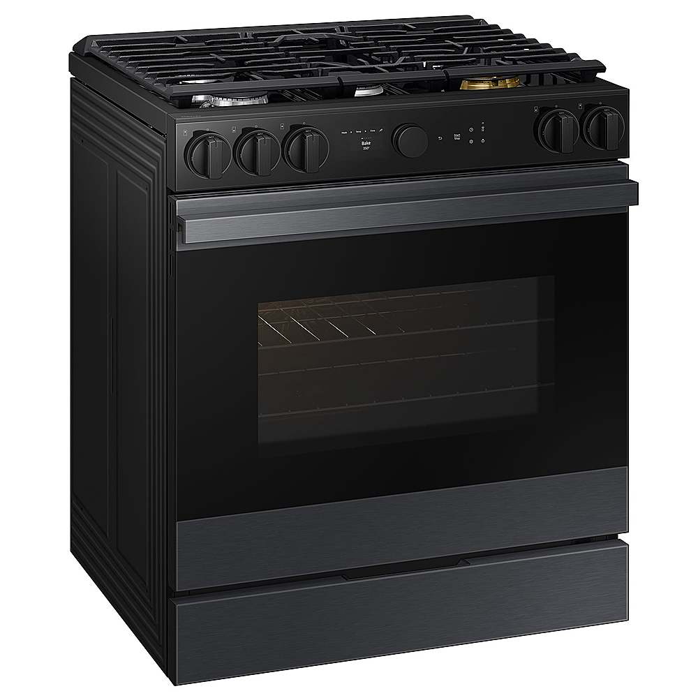 Samsung - OPEN BOX Bespoke 6.0 Cu. Ft. Slide-In Gas Range with Air Sous Vide - Matte Black Steel_1