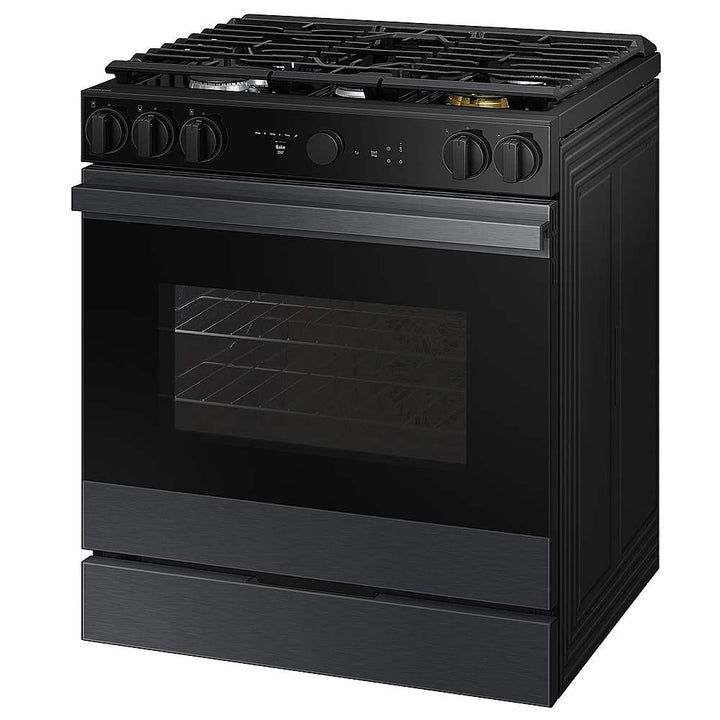 Samsung - OPEN BOX Bespoke 6.0 Cu. Ft. Slide-In Gas Range with Air Sous Vide - Matte Black Steel_2