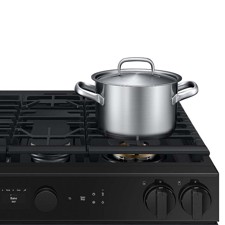 Samsung - OPEN BOX Bespoke 6.0 Cu. Ft. Slide-In Gas Range with Air Sous Vide - Matte Black Steel_7