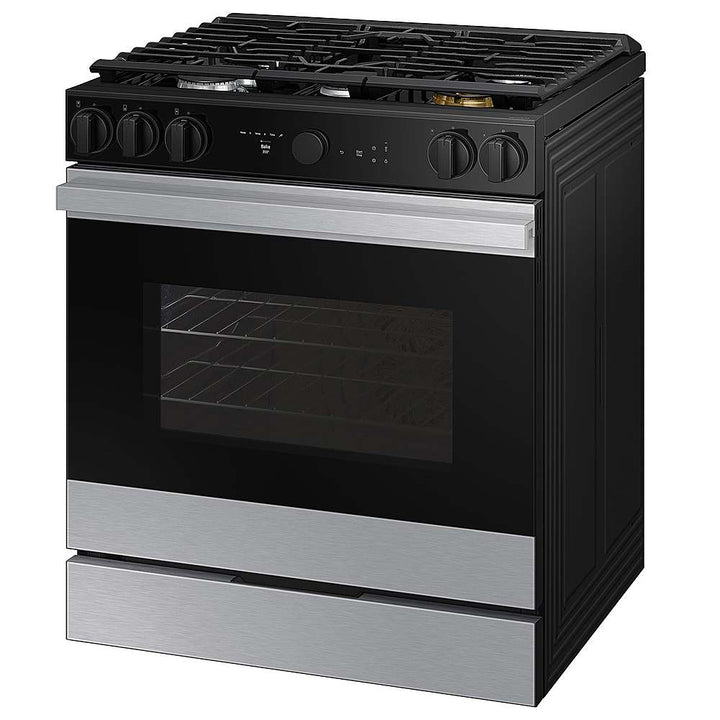 Samsung - OPEN BOX Bespoke 6.0 Cu. Ft. Slide-In Gas Range with Smart Oven Camera - Stainless Steel_3