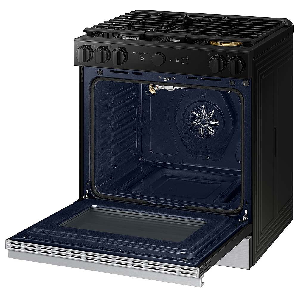 Samsung - OPEN BOX Bespoke 6.0 Cu. Ft. Slide-In Gas Range with Smart Oven Camera - Stainless Steel_6
