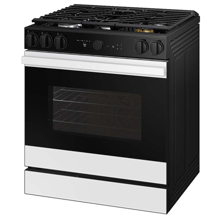 Samsung - OPEN BOX Bespoke 6.0 Cu. Ft. Slide-In Gas Range with Smart Oven Camera - White Glass_4