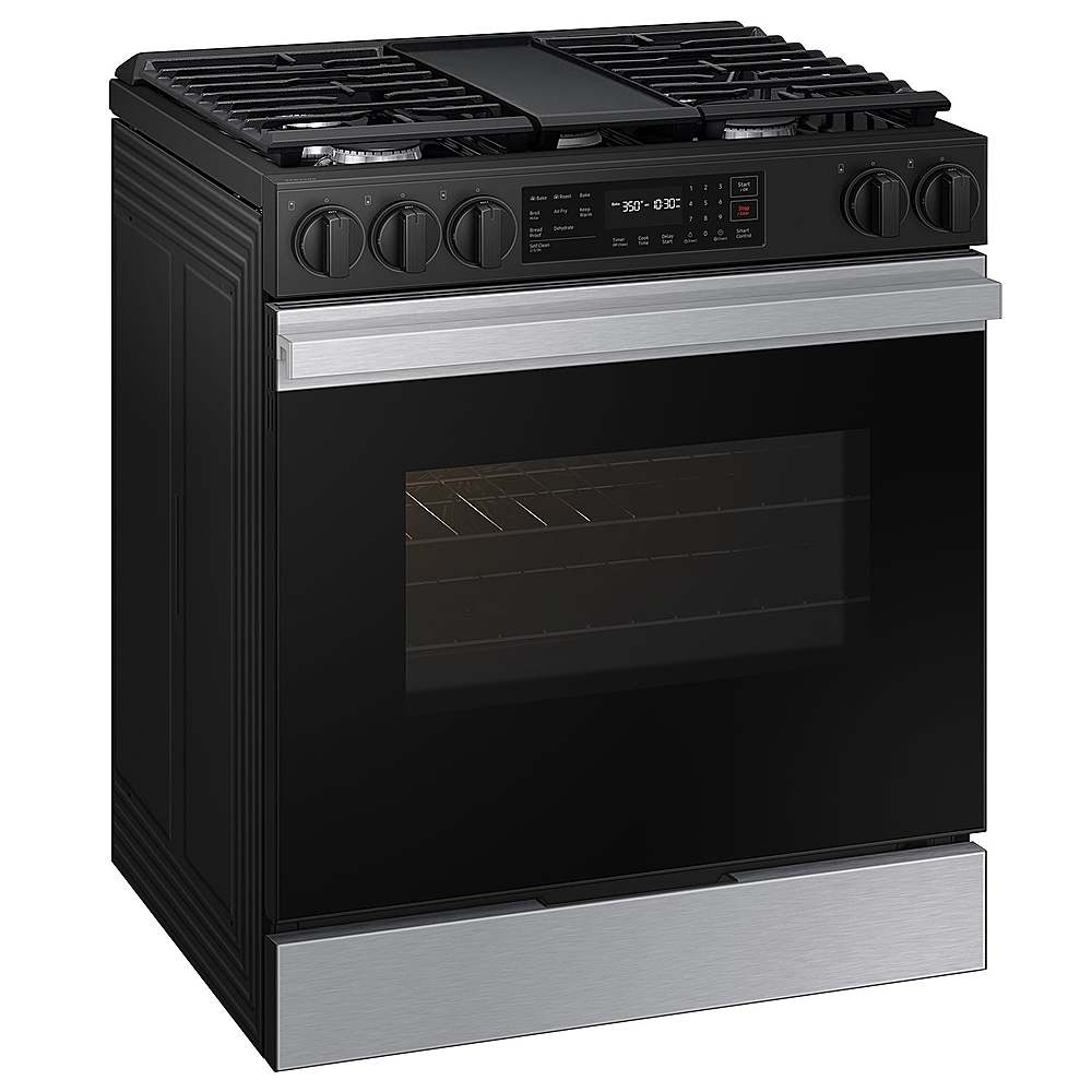 Samsung - OPEN BOX Bespoke 6.0 Cu. Ft. Slide-In Gas Range with Air Fry - Stainless Steel_1