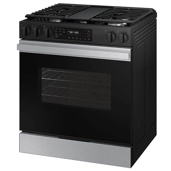 Samsung - OPEN BOX Bespoke 6.0 Cu. Ft. Slide-In Gas Range with Air Fry - Stainless Steel_2