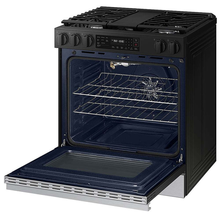 Samsung - OPEN BOX Bespoke 6.0 Cu. Ft. Slide-In Gas Range with Air Fry - Stainless Steel_4