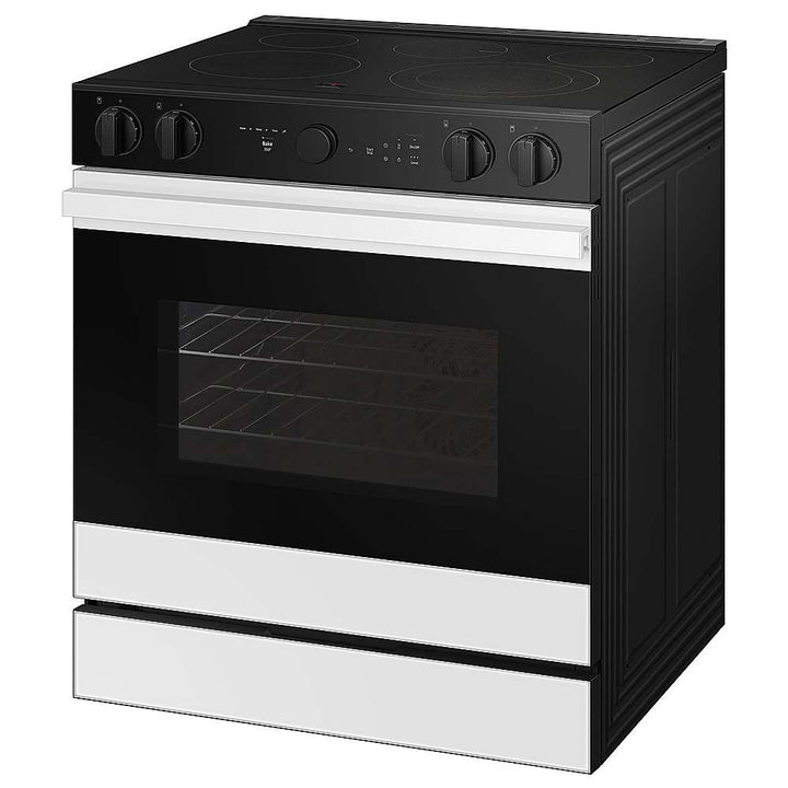 Samsung - OPEN BOX Bespoke 6.3 Cu. Ft. Slide-In Electric Range with Smart Oven Camera - White Glass_3