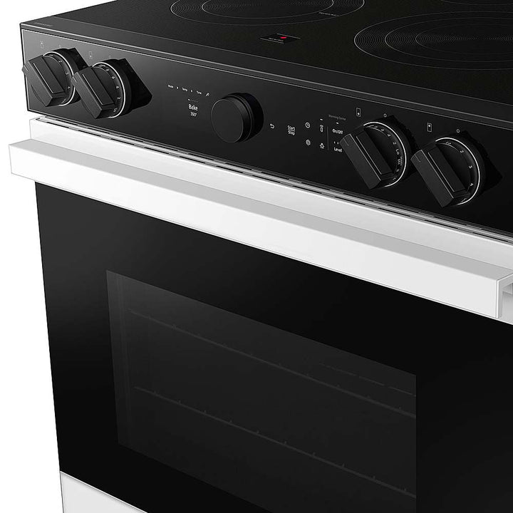 Samsung - OPEN BOX Bespoke 6.3 Cu. Ft. Slide-In Electric Range with Smart Oven Camera - White Glass_7