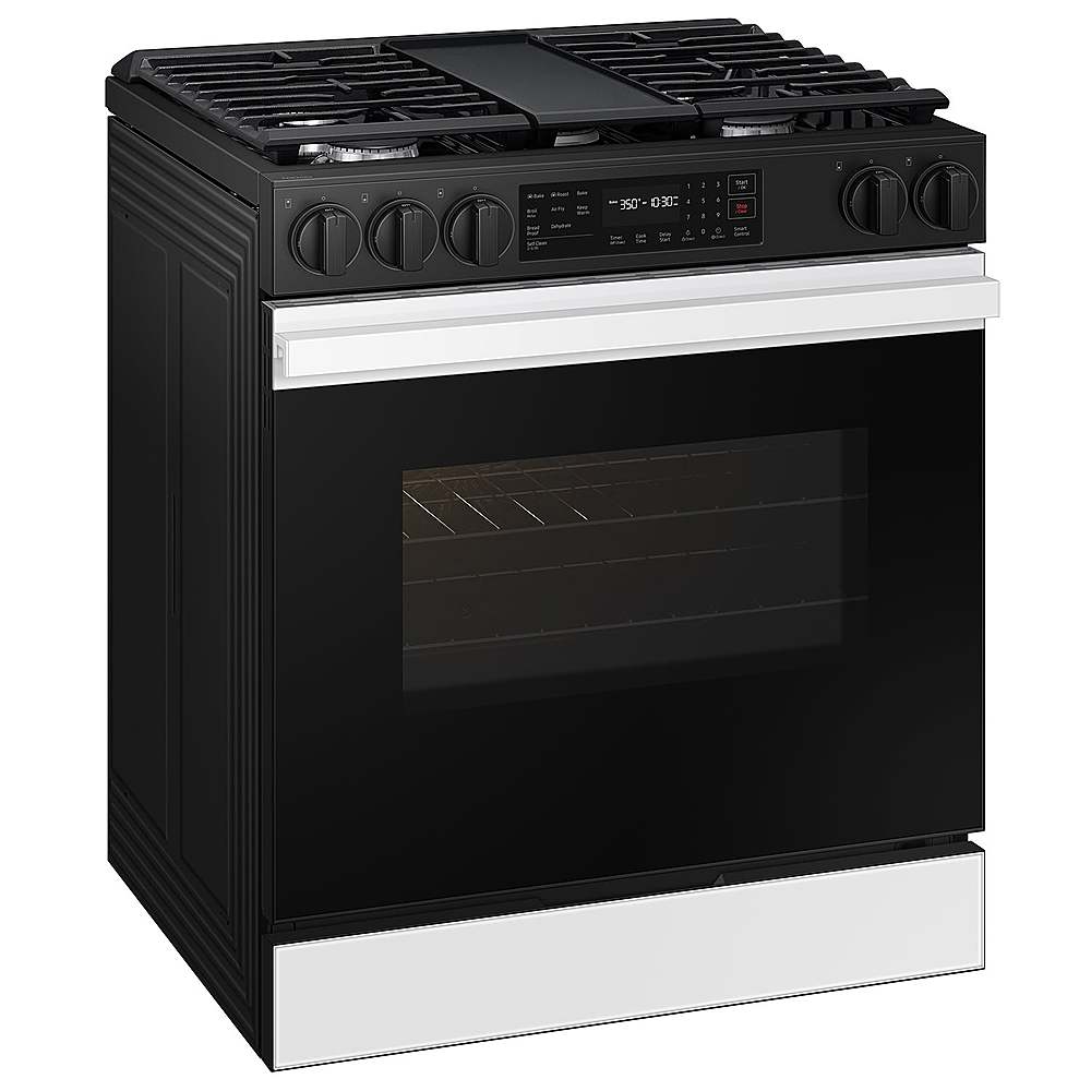 Samsung - OPEN BOX Bespoke 6.0 Cu. Ft. Slide-In Gas Range with Air Fry - White Glass_1
