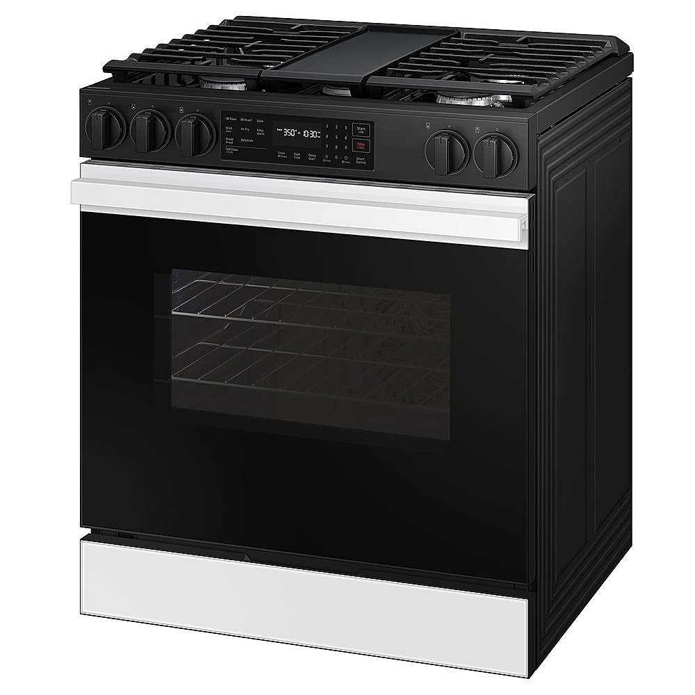 Samsung - OPEN BOX Bespoke 6.0 Cu. Ft. Slide-In Gas Range with Air Fry - White Glass_2