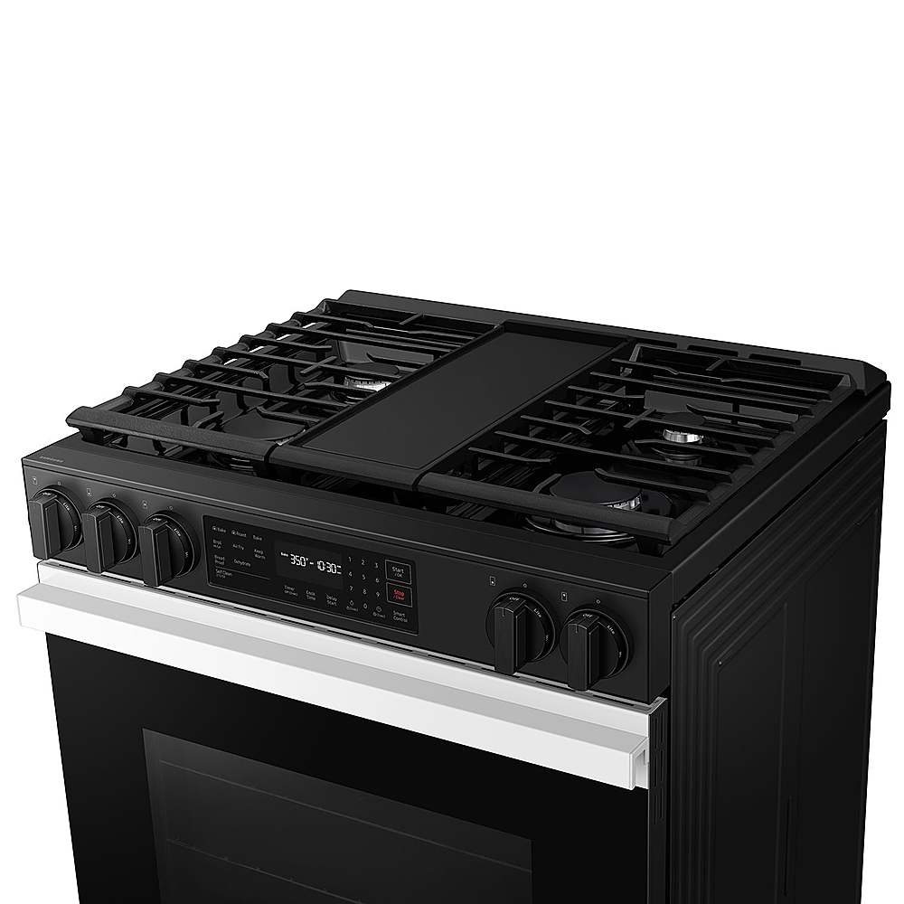 Samsung - OPEN BOX Bespoke 6.0 Cu. Ft. Slide-In Gas Range with Air Fry - White Glass_6