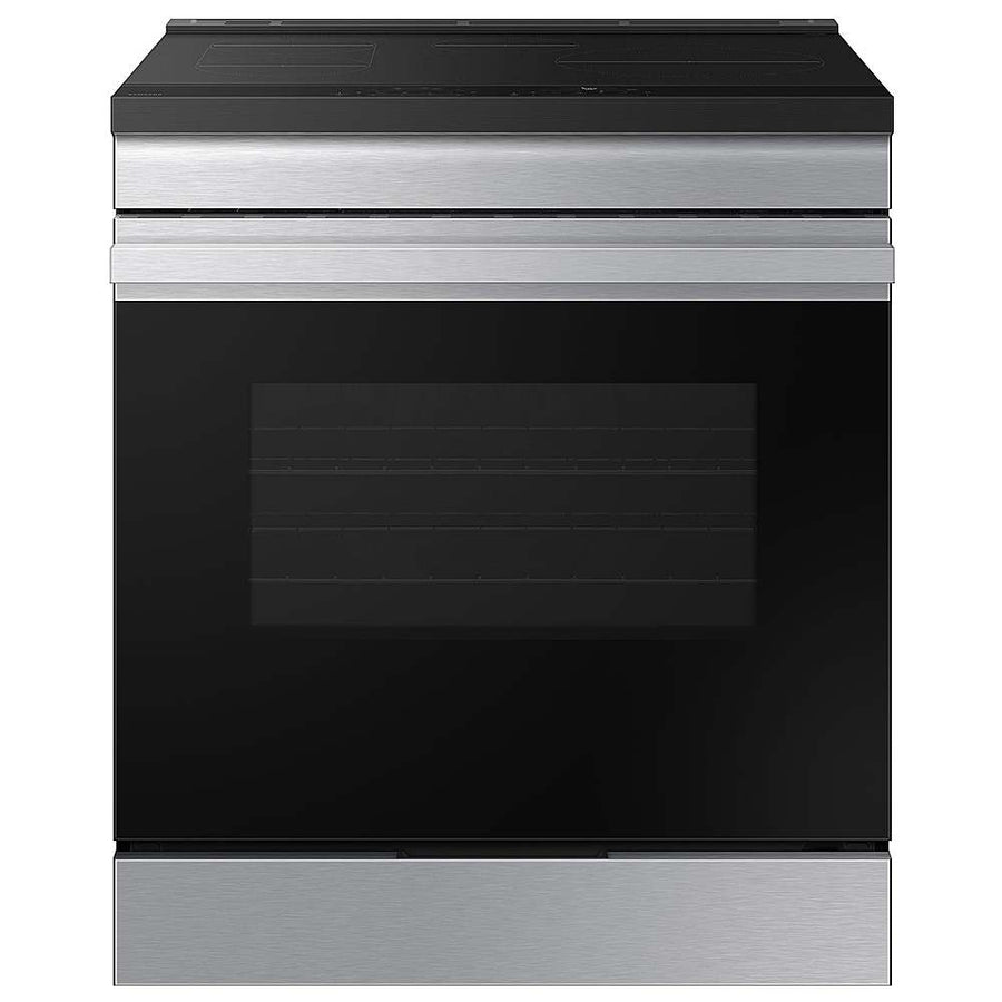 Samsung - OPEN BOX Bespoke 6.3 Cu. Ft. Slide-In Electric Induction Range with Anti-Scratch Glass Cooktop - Stainless Steel_0