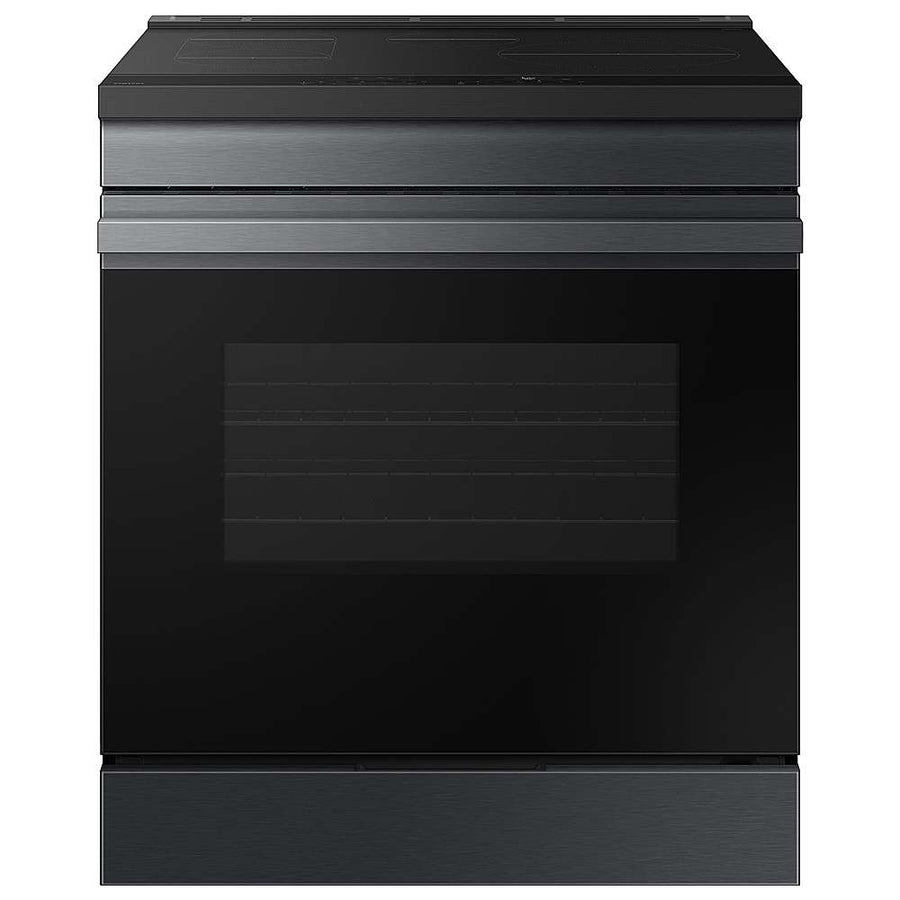 Samsung - OPEN BOX Bespoke 6.3 Cu. Ft. Slide-In Electric Induction Range with Anti-Scratch Glass Cooktop - Matte Black Steel_0