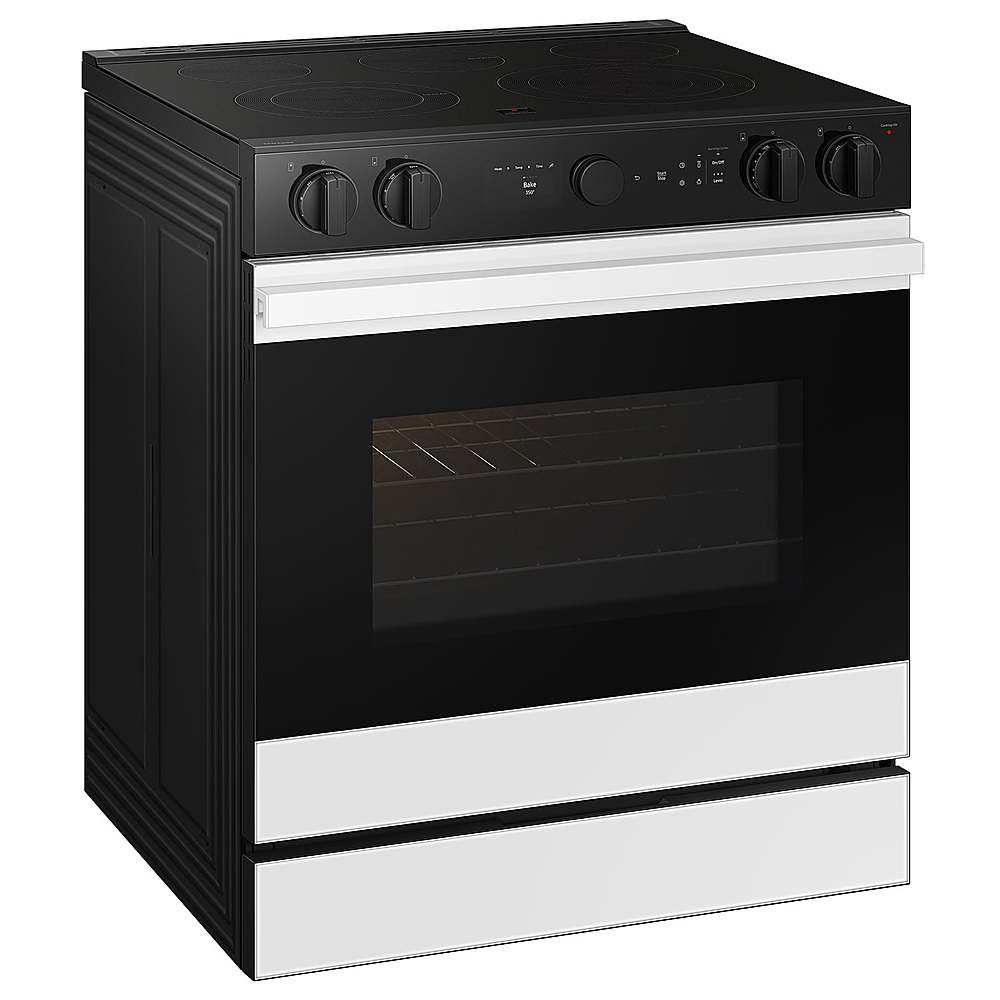 Samsung - OPEN BOX Bespoke 6.3 Cu. Ft. Slide-In Electric Range with Air Sous Vide - White Glass_2